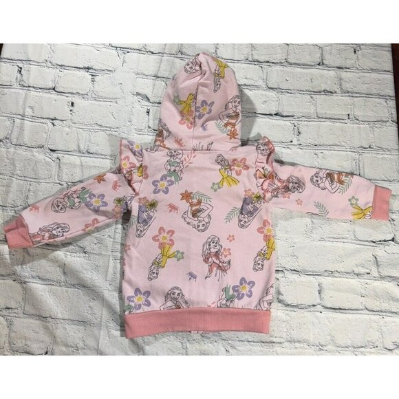 Disney Princesses Girls Hooded Zip Up Sweater Size 4t Pink - Picture 2 of 12